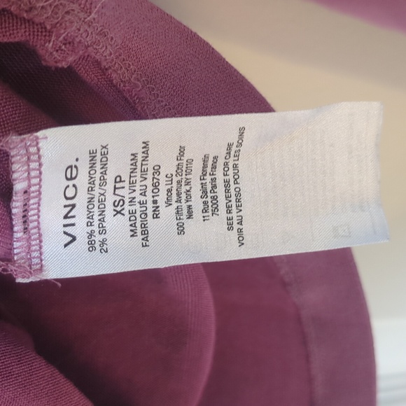 Vince Maeve Purple Scoopneck Lightweight Long Sleeve T-Shirt, size XS - Picture 4 of 5